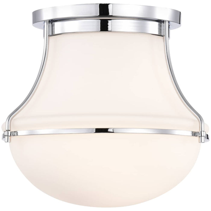 Flush Mount Nuvo 60-7870 Valdora 1 Light Flush Mount - 10 Inches - Polished Nickel - White Opal Glass - Polished Nickel Finish Nuvo