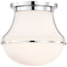 Flush Mount Nuvo 60-7870 Valdora 1 Light Flush Mount - 10 Inches - Polished Nickel - White Opal Glass - Polished Nickel Finish Nuvo
