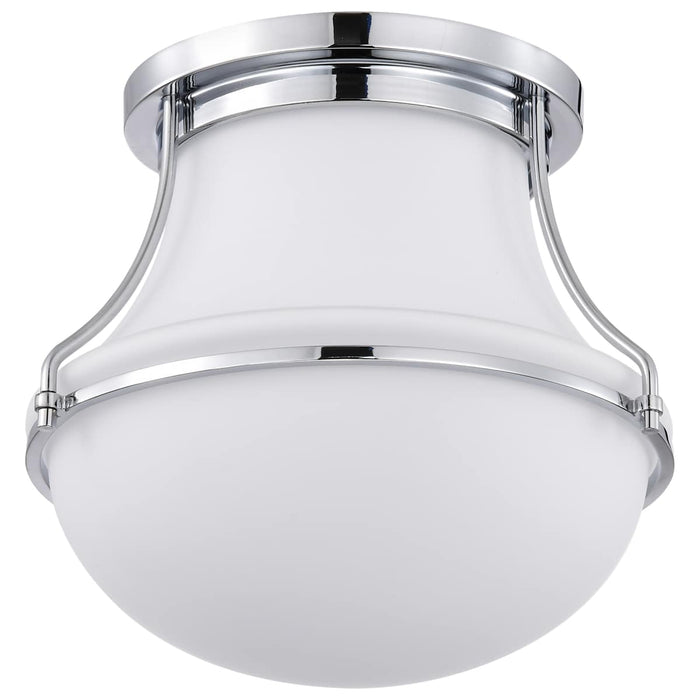 Flush Mount Nuvo 60-7870 Valdora 1 Light Flush Mount - 10 Inches - Polished Nickel - White Opal Glass - Polished Nickel Finish Nuvo