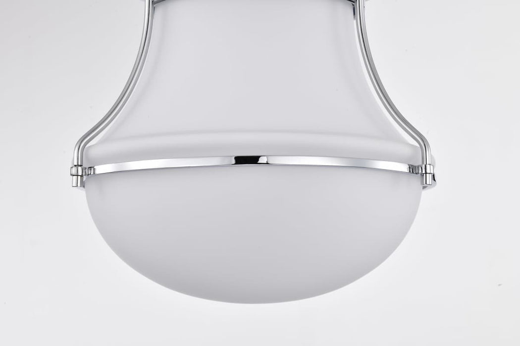 Flush Mount Nuvo 60-7870 Valdora 1 Light Flush Mount - 10 Inches - Polished Nickel - White Opal Glass - Polished Nickel Finish Nuvo