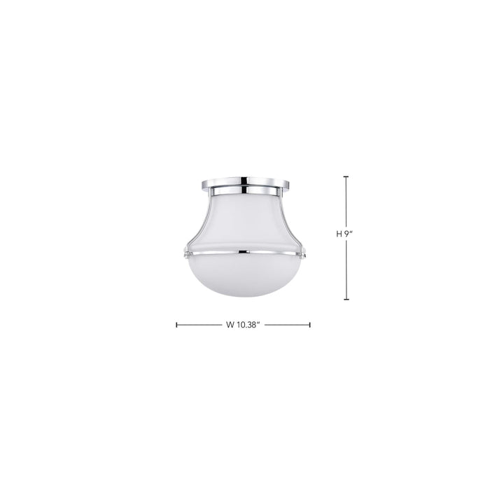 Flush Mount Nuvo 60-7870 Valdora 1 Light Flush Mount - 10 Inches - Polished Nickel - White Opal Glass - Polished Nickel Finish Nuvo