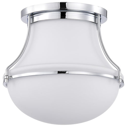 Flush Mount Nuvo 60-7870 Valdora 1 Light Flush Mount - 10 Inches - Polished Nickel - White Opal Glass - Polished Nickel Finish Nuvo