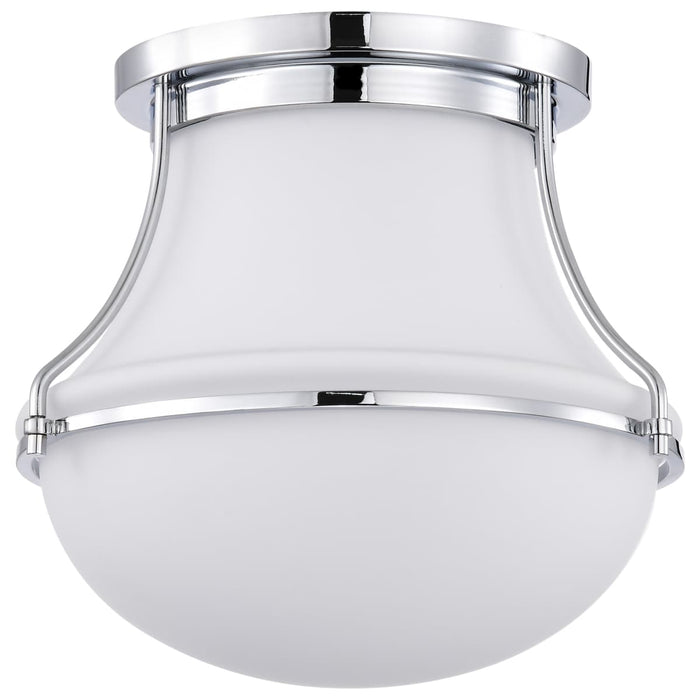 Flush Mount Nuvo 60-7870 Valdora 1 Light Flush Mount - 10 Inches - Polished Nickel - White Opal Glass - Polished Nickel Finish Nuvo