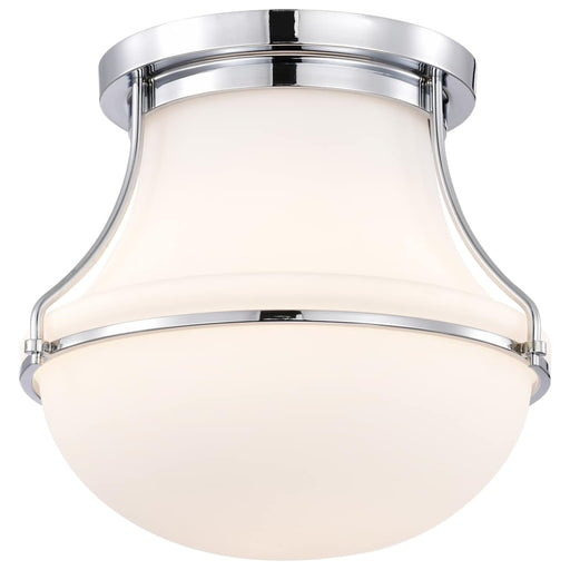 Flush Mount Nuvo 60-7871 Valdora 1 Light Flush Mount - 14 Inches - Polished Nickel - White Opal Glass - Polished Nickel Finish Nuvo