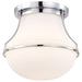 Flush Mount Nuvo 60-7871 Valdora 1 Light Flush Mount - 14 Inches - Polished Nickel - White Opal Glass - Polished Nickel Finish Nuvo