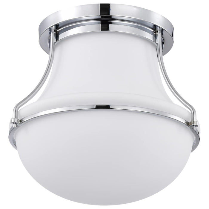 Flush Mount Nuvo 60-7871 Valdora 1 Light Flush Mount - 14 Inches - Polished Nickel - White Opal Glass - Polished Nickel Finish Nuvo