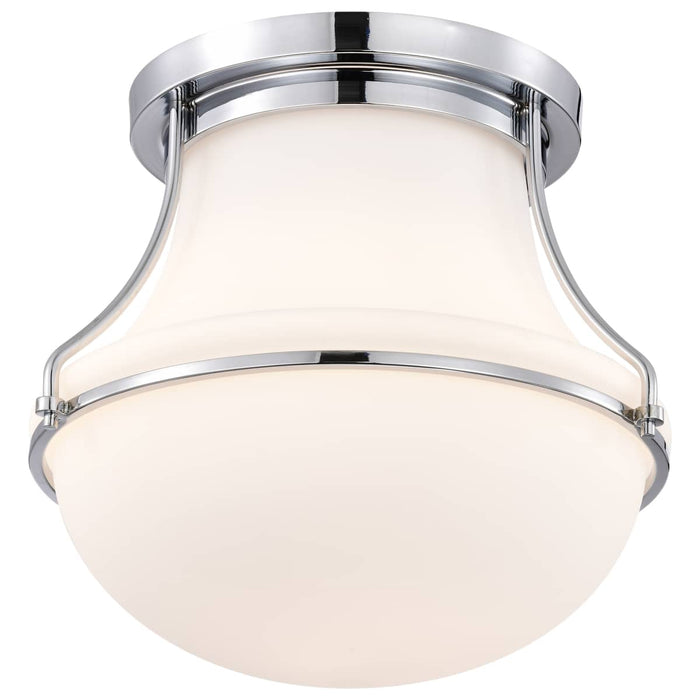 Flush Mount Nuvo 60-7871 Valdora 1 Light Flush Mount - 14 Inches - Polished Nickel - White Opal Glass - Polished Nickel Finish Nuvo