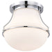 Flush Mount Nuvo 60-7871 Valdora 1 Light Flush Mount - 14 Inches - Polished Nickel - White Opal Glass - Polished Nickel Finish Nuvo