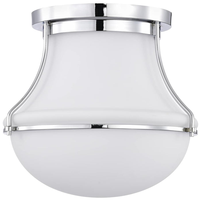 Flush Mount Nuvo 60-7871 Valdora 1 Light Flush Mount - 14 Inches - Polished Nickel - White Opal Glass - Polished Nickel Finish Nuvo