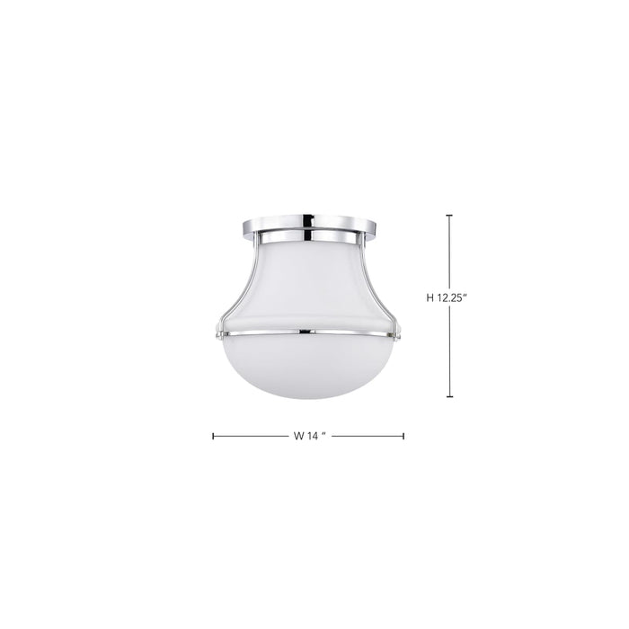 Flush Mount Nuvo 60-7871 Valdora 1 Light Flush Mount - 14 Inches - Polished Nickel - White Opal Glass - Polished Nickel Finish Nuvo