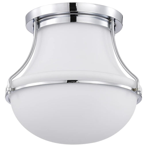 Flush Mount Nuvo 60-7871 Valdora 1 Light Flush Mount - 14 Inches - Polished Nickel - White Opal Glass - Polished Nickel Finish Nuvo