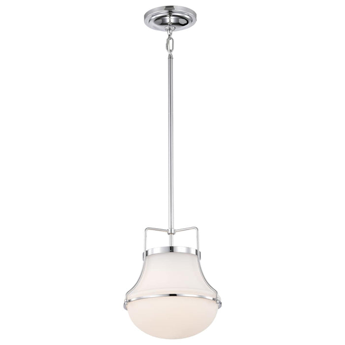 Pendant Nuvo 60-7872 Valdora 1 Light Pendant - 10 Inches - Polished Nickel - White Opal Glass - Polished Nickel Finish Nuvo