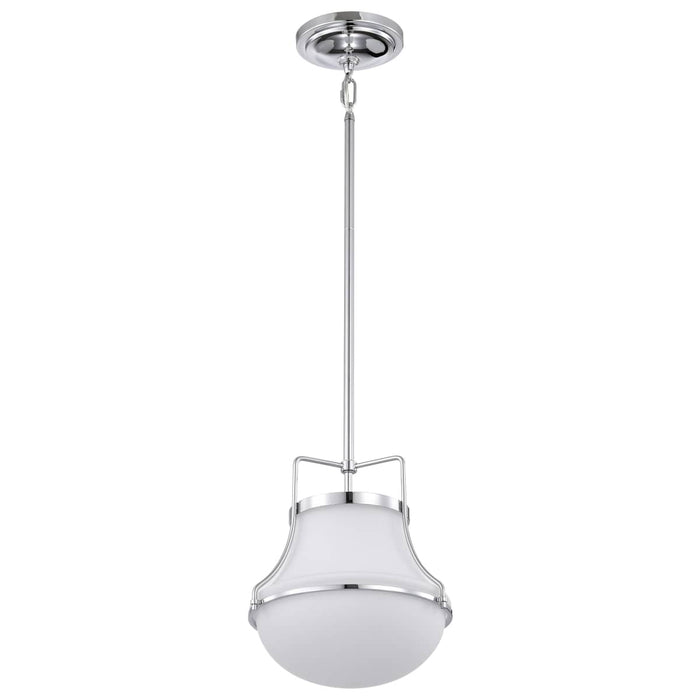 Pendant Nuvo 60-7872 Valdora 1 Light Pendant - 10 Inches - Polished Nickel - White Opal Glass - Polished Nickel Finish Nuvo