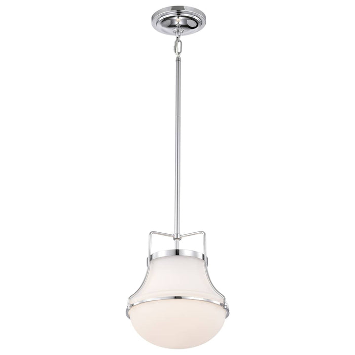 Pendant Nuvo 60-7872 Valdora 1 Light Pendant - 10 Inches - Polished Nickel - White Opal Glass - Polished Nickel Finish Nuvo