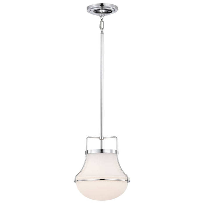 Pendant Nuvo 60-7872 Valdora 1 Light Pendant - 10 Inches - Polished Nickel - White Opal Glass - Polished Nickel Finish Nuvo