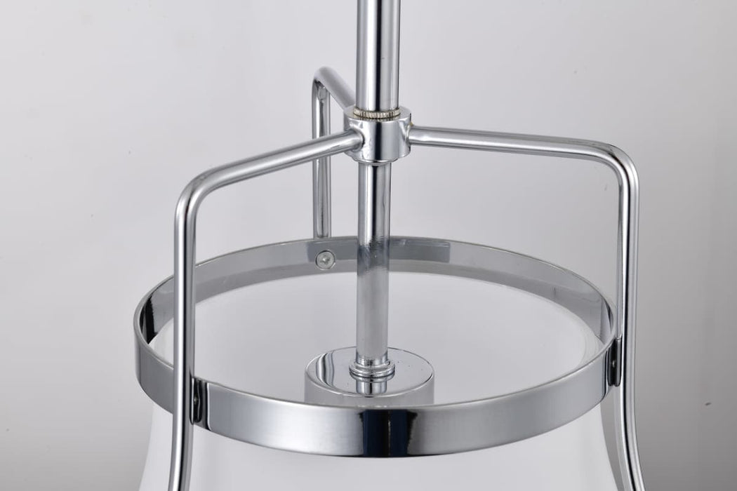 Pendant Nuvo 60-7872 Valdora 1 Light Pendant - 10 Inches - Polished Nickel - White Opal Glass - Polished Nickel Finish Nuvo