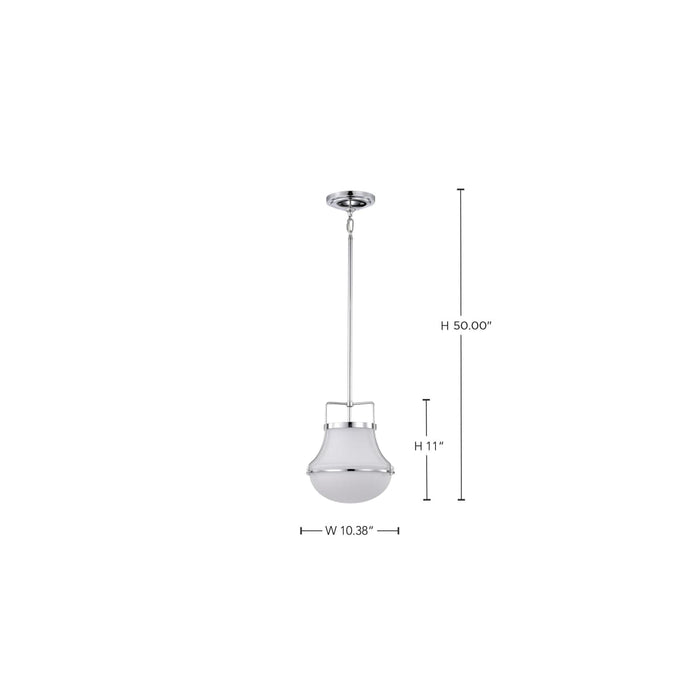 Pendant Nuvo 60-7872 Valdora 1 Light Pendant - 10 Inches - Polished Nickel - White Opal Glass - Polished Nickel Finish Nuvo