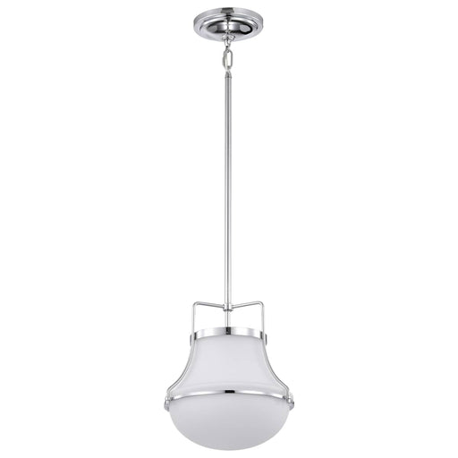 Pendant Nuvo 60-7872 Valdora 1 Light Pendant - 10 Inches - Polished Nickel - White Opal Glass - Polished Nickel Finish Nuvo
