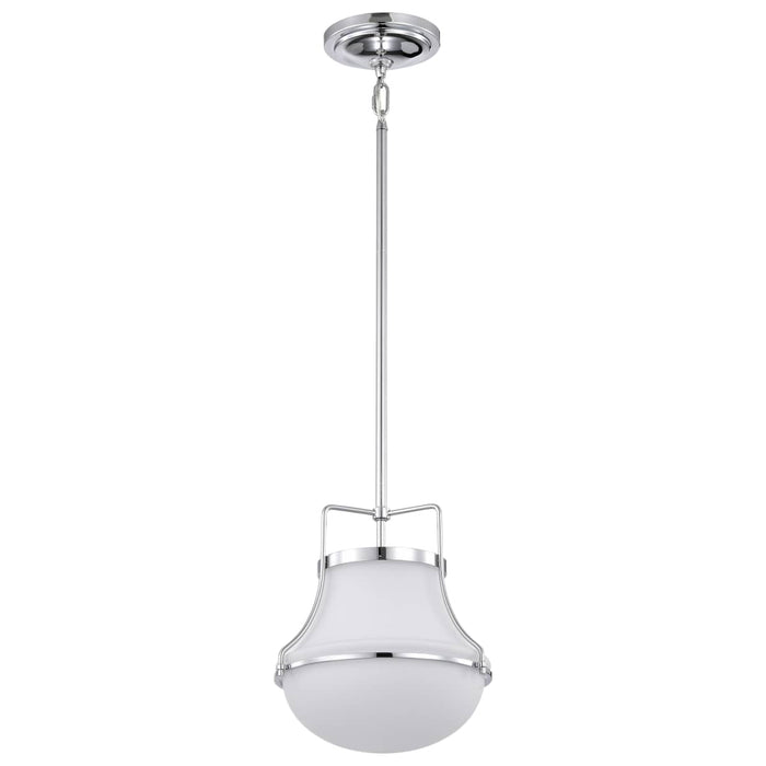 Pendant Nuvo 60-7872 Valdora 1 Light Pendant - 10 Inches - Polished Nickel - White Opal Glass - Polished Nickel Finish Nuvo
