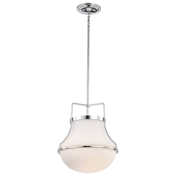 Pendant Nuvo 60-7873 Valdora 1 Light Pendant - 14 Inches - Polished Nickel - White Opal Glass - Polished Nickel Finish Nuvo
