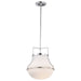 Pendant Nuvo 60-7873 Valdora 1 Light Pendant - 14 Inches - Polished Nickel - White Opal Glass - Polished Nickel Finish Nuvo
