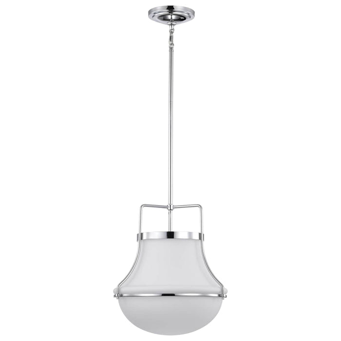 Pendant Nuvo 60-7873 Valdora 1 Light Pendant - 14 Inches - Polished Nickel - White Opal Glass - Polished Nickel Finish Nuvo