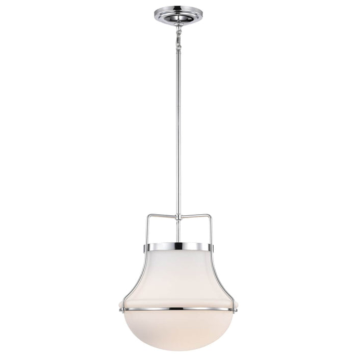 Pendant Nuvo 60-7873 Valdora 1 Light Pendant - 14 Inches - Polished Nickel - White Opal Glass - Polished Nickel Finish Nuvo