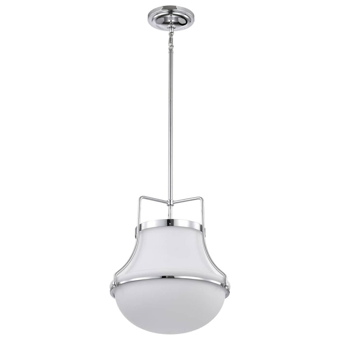Pendant Nuvo 60-7873 Valdora 1 Light Pendant - 14 Inches - Polished Nickel - White Opal Glass - Polished Nickel Finish Nuvo