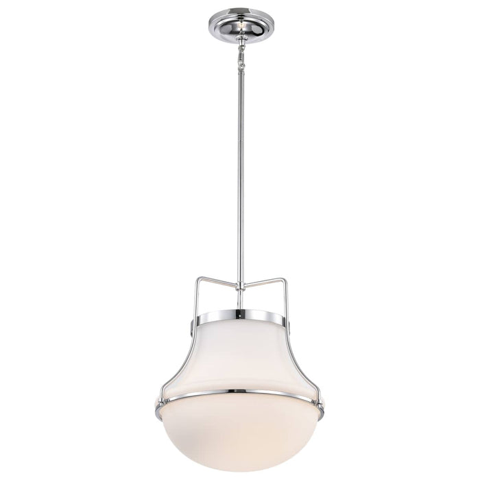 Pendant Nuvo 60-7873 Valdora 1 Light Pendant - 14 Inches - Polished Nickel - White Opal Glass - Polished Nickel Finish Nuvo
