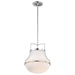 Pendant Nuvo 60-7873 Valdora 1 Light Pendant - 14 Inches - Polished Nickel - White Opal Glass - Polished Nickel Finish Nuvo
