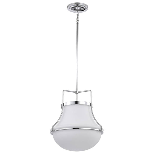 Pendant Nuvo 60-7873 Valdora 1 Light Pendant - 14 Inches - Polished Nickel - White Opal Glass - Polished Nickel Finish Nuvo