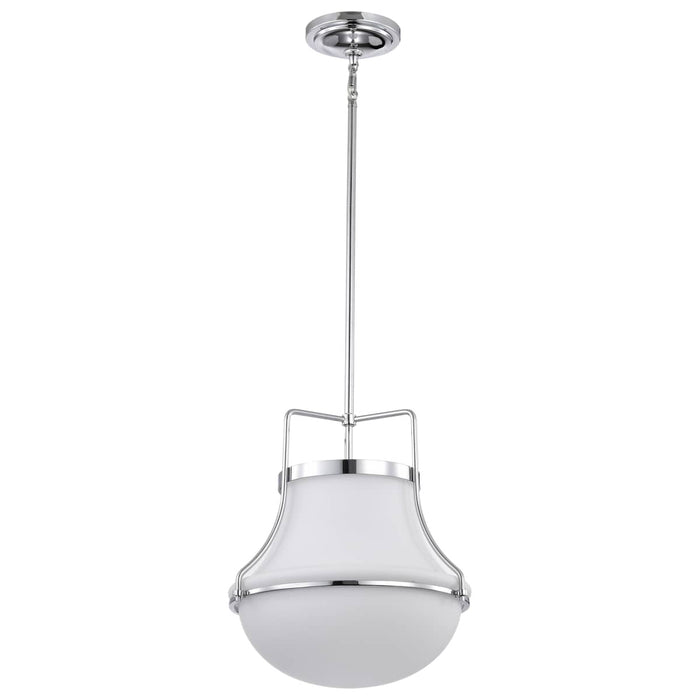 Pendant Nuvo 60-7873 Valdora 1 Light Pendant - 14 Inches - Polished Nickel - White Opal Glass - Polished Nickel Finish Nuvo