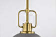 Pendant Nuvo 60-7875 Everton 1 Light Pendant - 10 Inches - Matte Gray & Brass Finish - Etched Opal Glass Nuvo