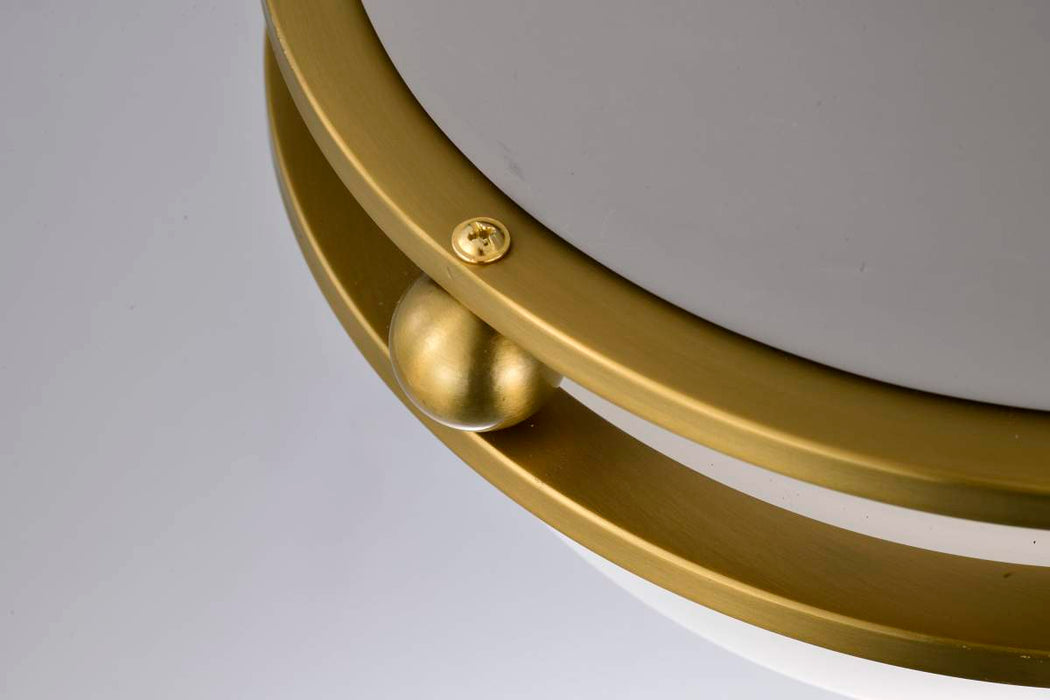 Pendant Nuvo 60-7875 Everton 1 Light Pendant - 10 Inches - Matte Gray & Brass Finish - Etched Opal Glass Nuvo