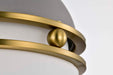 Pendant Nuvo 60-7875 Everton 1 Light Pendant - 10 Inches - Matte Gray & Brass Finish - Etched Opal Glass Nuvo