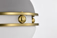 Pendant Nuvo 60-7875 Everton 1 Light Pendant - 10 Inches - Matte Gray & Brass Finish - Etched Opal Glass Nuvo