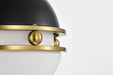 Pendant Nuvo 60-7876 Everton 1 Light Pendant - 10 Inches - Matte Black & Brass Finish - Etched Opal Glass Nuvo