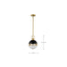 Pendant Nuvo 60-7876 Everton 1 Light Pendant - 10 Inches - Matte Black & Brass Finish - Etched Opal Glass Nuvo