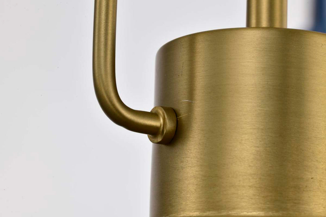 Pendant Nuvo 60-7877 Everton 2 Light Pendant - 14 Inches - Matte Gray and Brass Finish - Etched Opal Glass Nuvo