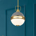 Pendant Nuvo 60-7877 Everton 2 Light Pendant - 14 Inches - Matte Gray and Brass Finish - Etched Opal Glass Nuvo