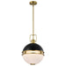 Pendant Nuvo 60-7878 Everton 2 Light Pendant - 14 Inches - Matte Black & Brass Finish - Etched Opal Glass Nuvo