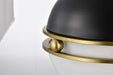 Pendant Nuvo 60-7878 Everton 2 Light Pendant - 14 Inches - Matte Black & Brass Finish - Etched Opal Glass Nuvo