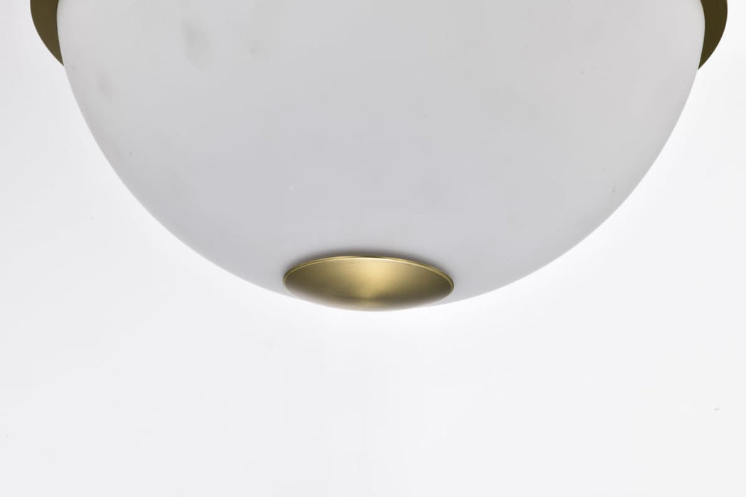 Pendant Nuvo 60-7878 Everton 2 Light Pendant - 14 Inches - Matte Black & Brass Finish - Etched Opal Glass Nuvo