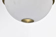 Pendant Nuvo 60-7878 Everton 2 Light Pendant - 14 Inches - Matte Black & Brass Finish - Etched Opal Glass Nuvo