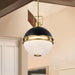 Pendant Nuvo 60-7878 Everton 2 Light Pendant - 14 Inches - Matte Black & Brass Finish - Etched Opal Glass Nuvo