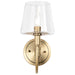 Wall Sconce Nuvo 60-7881 Brookside 1 Light Sconce - Vintage Brass Finish - Clear Glass Nuvo