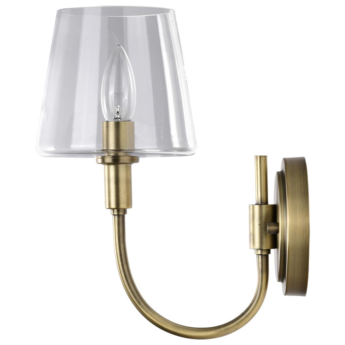 Wall Sconce Nuvo 60-7881 Brookside 1 Light Sconce - Vintage Brass Finish - Clear Glass Nuvo