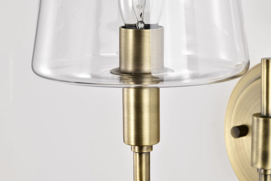 Wall Sconce Nuvo 60-7881 Brookside 1 Light Sconce - Vintage Brass Finish - Clear Glass Nuvo