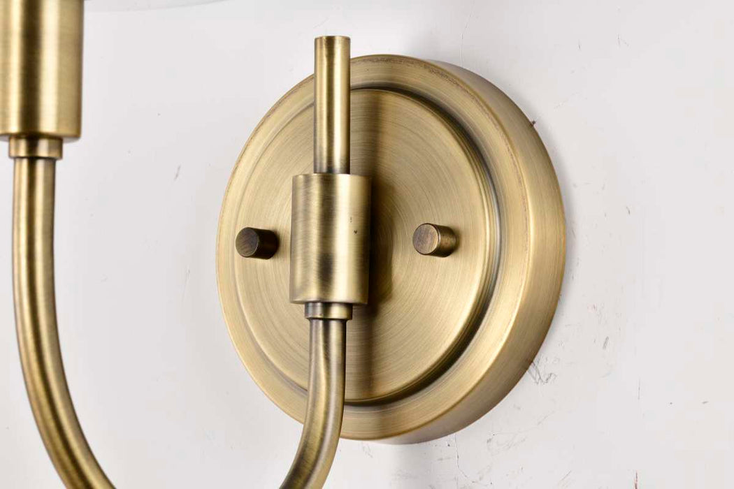 Wall Sconce Nuvo 60-7881 Brookside 1 Light Sconce - Vintage Brass Finish - Clear Glass Nuvo