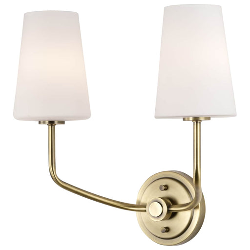 Wall Sconce Nuvo 60-7882 Cordello 2 Light Sconce - Vintage Brass Finish - Etched White Opal Glass Nuvo